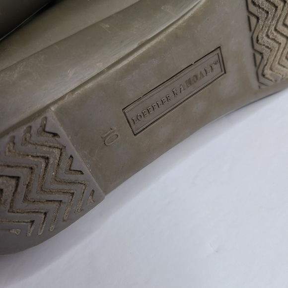 Loeffler Randall Grey Lace Up Rubber Rain Boots Preowned Size 10 Ladies - Picture 13 of 16